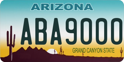 AZ license plate ABA9000