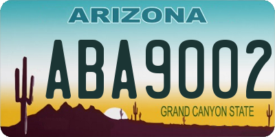 AZ license plate ABA9002