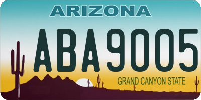 AZ license plate ABA9005