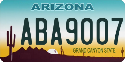 AZ license plate ABA9007
