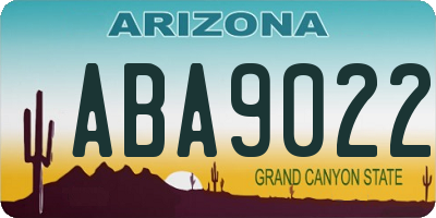 AZ license plate ABA9022