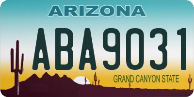AZ license plate ABA9031