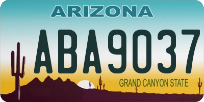 AZ license plate ABA9037