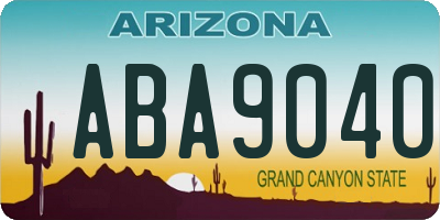 AZ license plate ABA9040