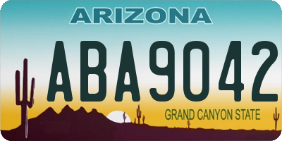 AZ license plate ABA9042