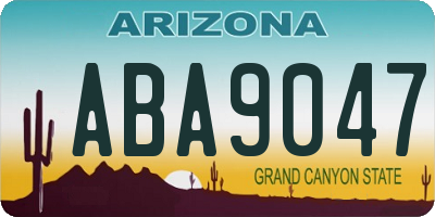 AZ license plate ABA9047