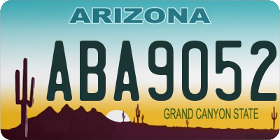 AZ license plate ABA9052