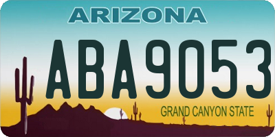 AZ license plate ABA9053