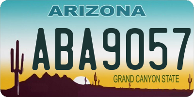 AZ license plate ABA9057