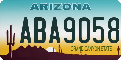 AZ license plate ABA9058