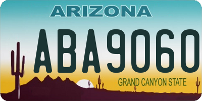 AZ license plate ABA9060