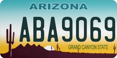 AZ license plate ABA9069