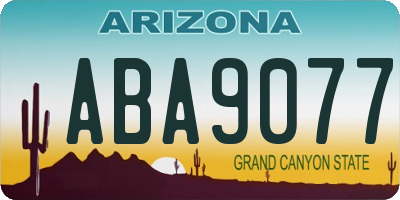 AZ license plate ABA9077