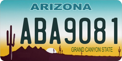 AZ license plate ABA9081