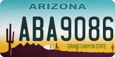 AZ license plate ABA9086