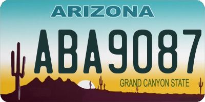 AZ license plate ABA9087