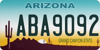 AZ license plate ABA9092