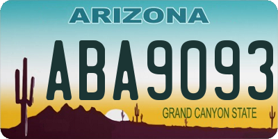AZ license plate ABA9093