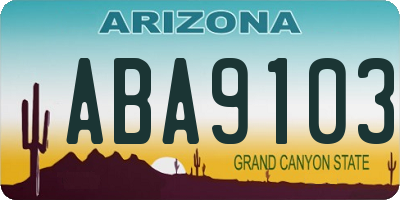 AZ license plate ABA9103