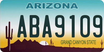 AZ license plate ABA9109