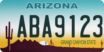 AZ license plate ABA9123