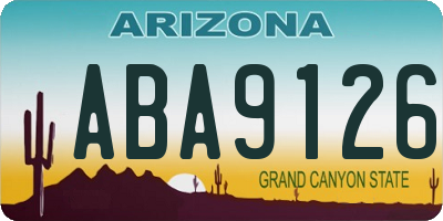 AZ license plate ABA9126