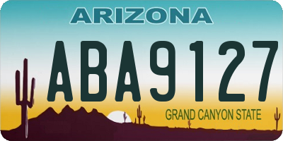 AZ license plate ABA9127