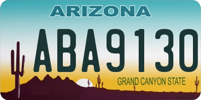 AZ license plate ABA9130