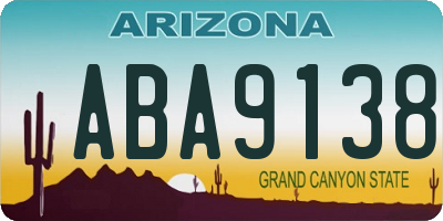 AZ license plate ABA9138