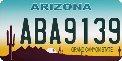 AZ license plate ABA9139