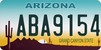 AZ license plate ABA9154