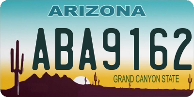 AZ license plate ABA9162