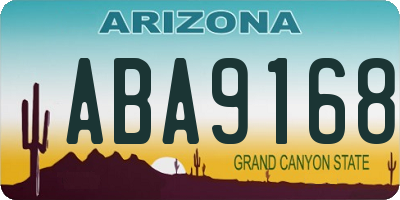 AZ license plate ABA9168