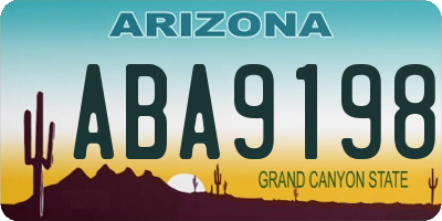 AZ license plate ABA9198