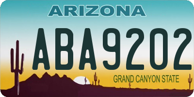 AZ license plate ABA9202