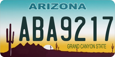 AZ license plate ABA9217