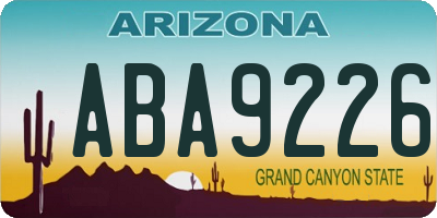 AZ license plate ABA9226
