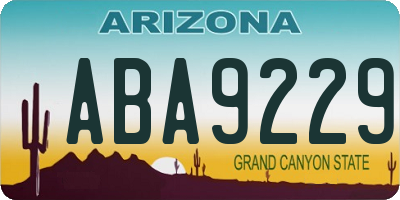 AZ license plate ABA9229