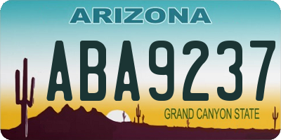 AZ license plate ABA9237