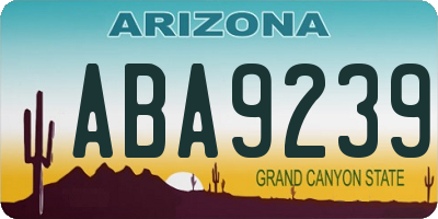 AZ license plate ABA9239