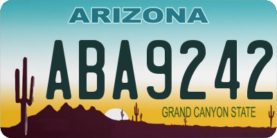 AZ license plate ABA9242