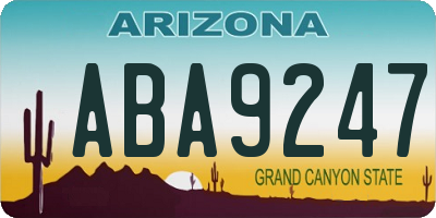 AZ license plate ABA9247