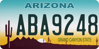 AZ license plate ABA9248