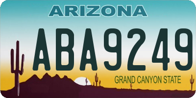 AZ license plate ABA9249