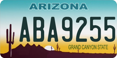 AZ license plate ABA9255
