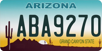 AZ license plate ABA9270