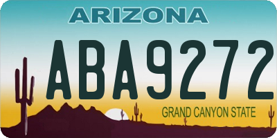AZ license plate ABA9272
