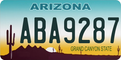AZ license plate ABA9287