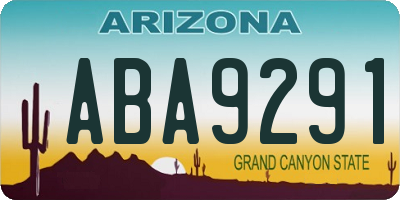 AZ license plate ABA9291