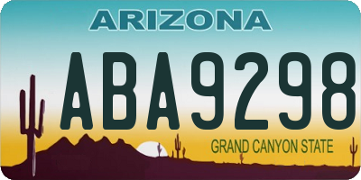 AZ license plate ABA9298